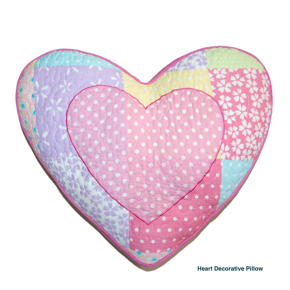 Pink Owl Print Patchwork Cotton Reversible Quilt Bedding Set