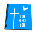 3dRose Alexis Design - Holidays Easter - Easter. Cross, Dove, Text God Bless You - Drawing Book
