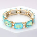 Women's Emerald Cut Stone Stretch Evening Bracelet 4th of July