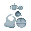 HeyPeacock Baby and Toddler Feeding Sets, Food-Grade Silicone (Blue)