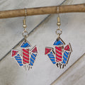 Fireworks Wooden Dangle Earrings | Patriotic Celebration Jewelry