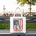 Statue of Liberty America Flag 250 Years Tote Bag, 4th of July USA Patriotic 1776–2026 Gift Shopper