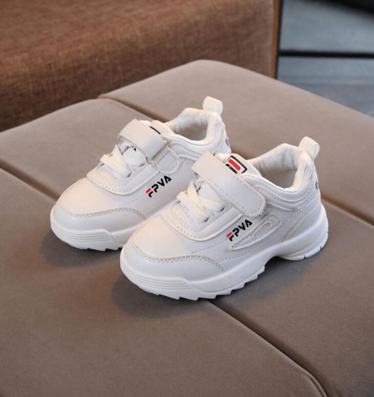 Children's Synthetic-Leather Hook-and-Loop Sneakers