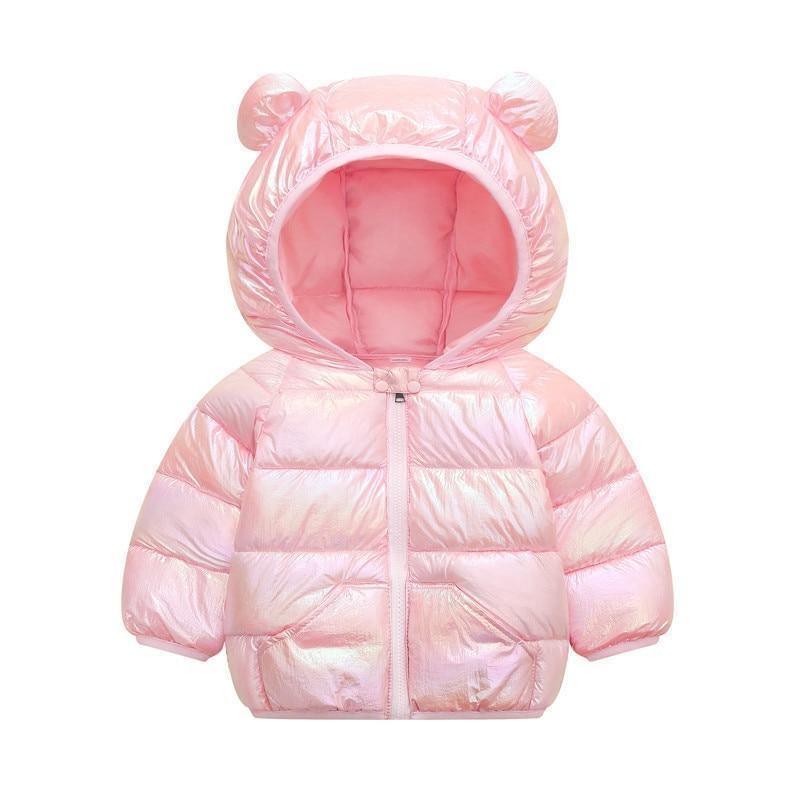Shiny Toddler Baby Warm Hooded Coat Winter Outerwear Infant Clothes Cute Jacket Baby Clothes For Girls