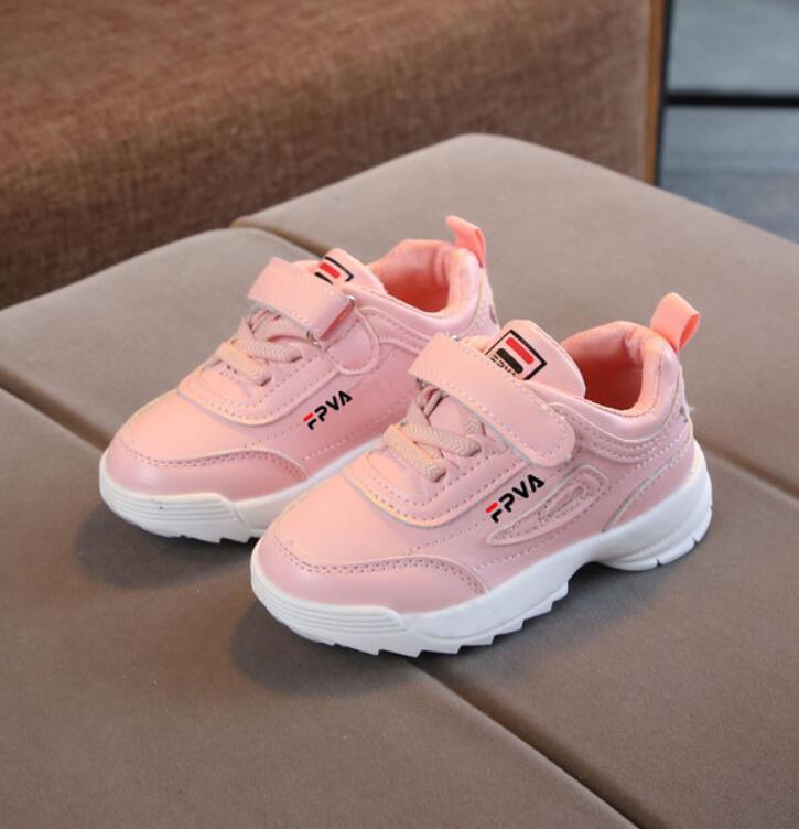 Children's Synthetic-Leather Hook-and-Loop Sneakers