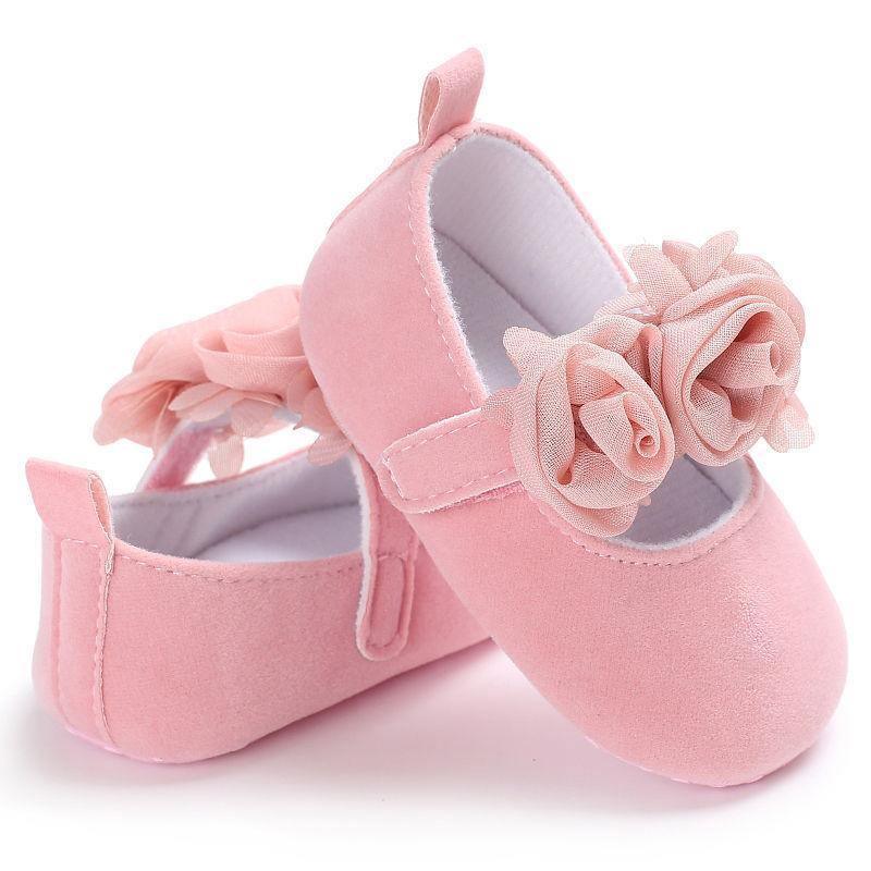 Baby Girls' Bow and Flower Mary Jane Dress Shoes