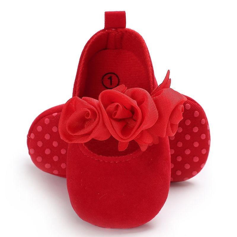 Baby Girls' Bow and Flower Mary Jane Dress Shoes