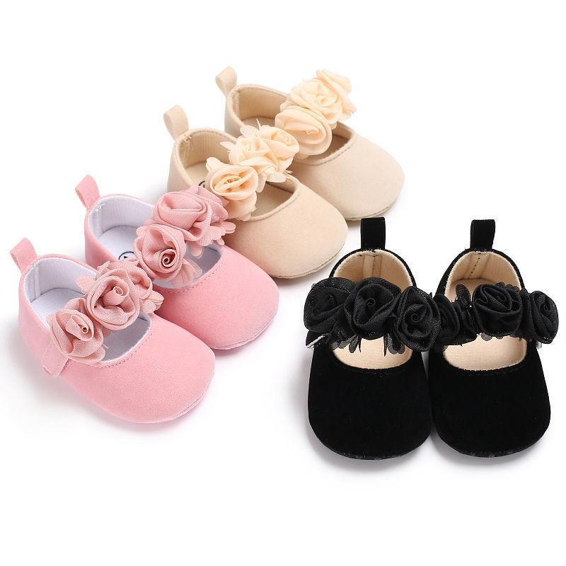 Baby Girls' Bow and Flower Mary Jane Dress Shoes