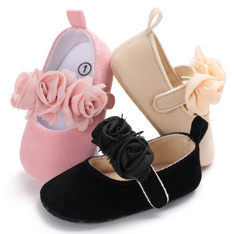 Baby Girls' Bow and Flower Mary Jane Dress Shoes