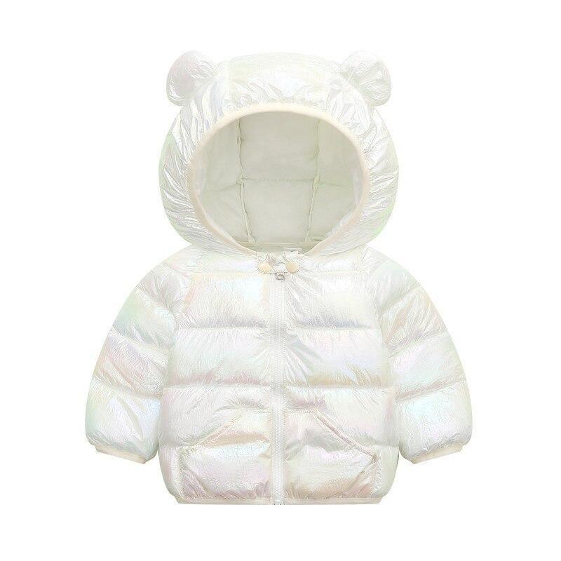 Shiny Toddler Baby Warm Hooded Coat Winter Outerwear Infant Clothes Cute Jacket Baby Clothes For Girls
