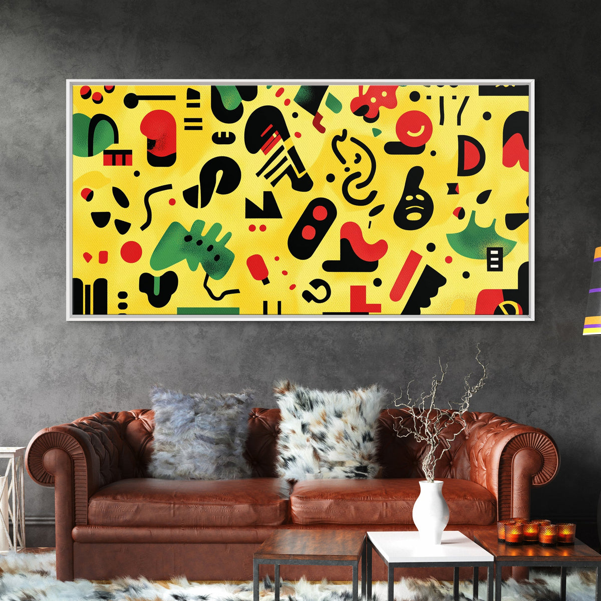 Boy's Room Or Nursery Room Wall Art Framed Canvas Print, Retro 90s Style Wall Art, Kid's Room Wall Art