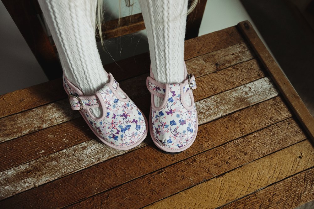 Children's Floral Mary Jane Dress Shoes – Removable Soles