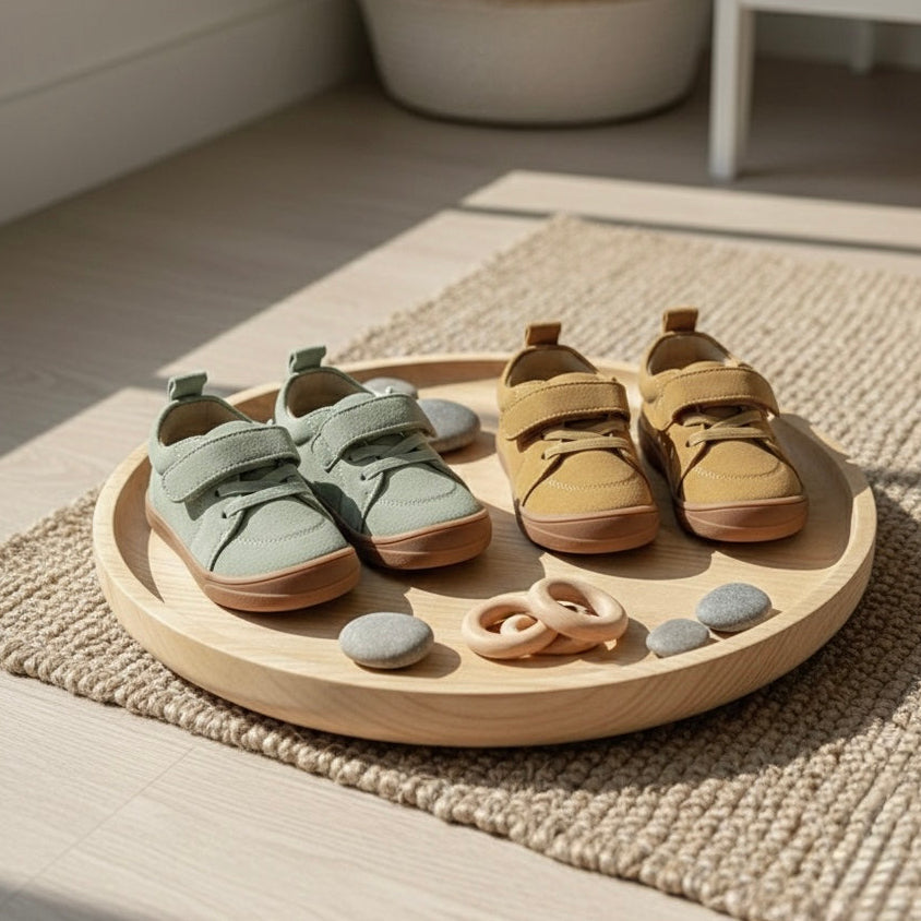 Moss Green Kids' Hook-and-Loop Sneakers