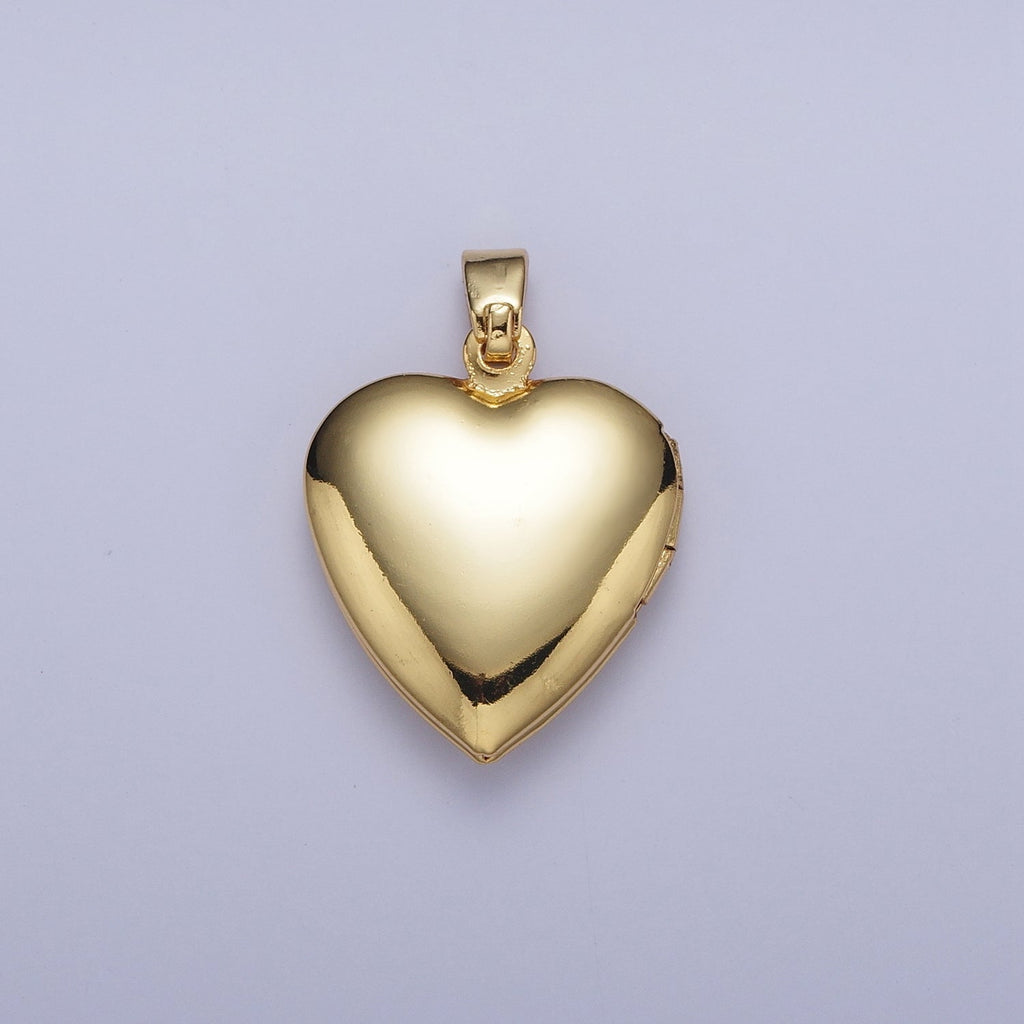Gold Engraved Decorative Cravings Heart Love Locket Pendant For Valentines Romantic Jewelry | X-678