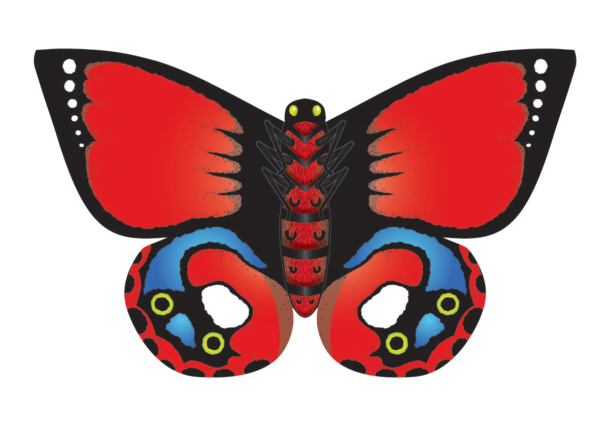32" Nylon Indian Red Butterfly Kite
