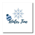 3dRose Cute Christmas Image with a Text of Winter Time - Iron on Heat Transfers (ht-365746)