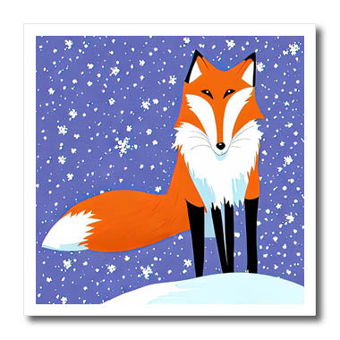 3dRose Cool red Fox and Winter Snowfall. Nice Family Friendly... - Iron on Heat Transfers (ht-376587)