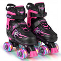 Kids Roller Skates for Girls Boys 4 Sizes Adjustable Quad Skates with Light-up Wheels for Outdoor