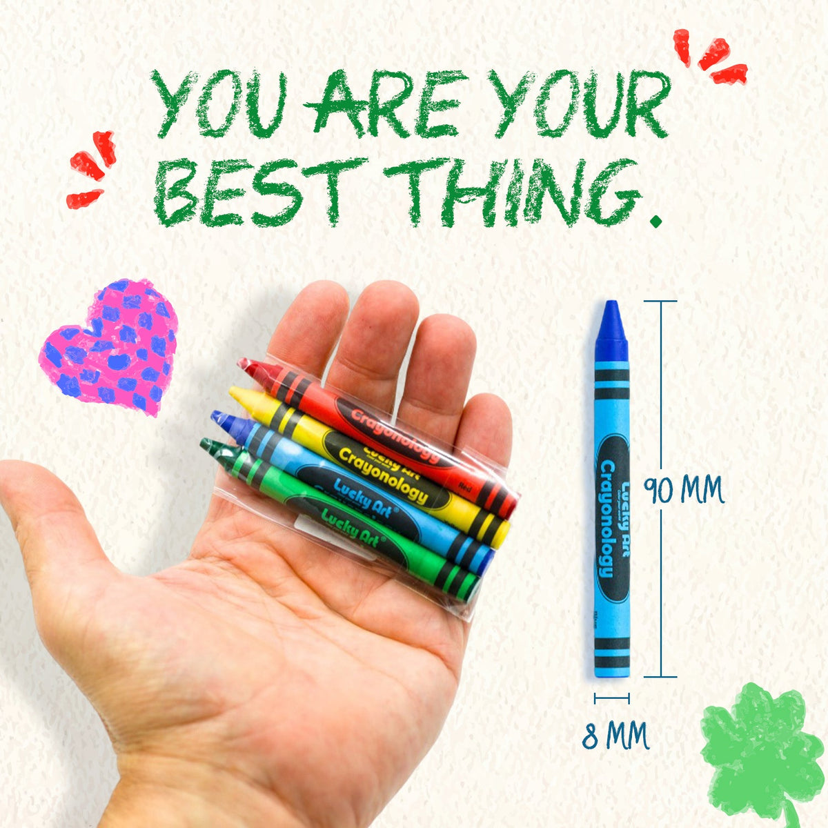 4-Color Crayon Sets – 20 Packs (80 Crayons), Non-Toxic, Restaurant & Party Ready
