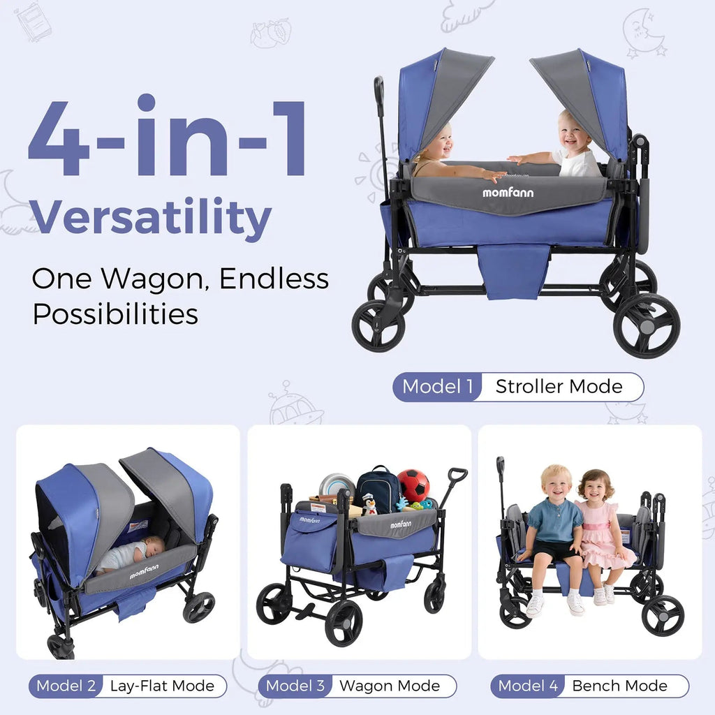Momfann 4-in-1 Double Stroller Wagon for Kids