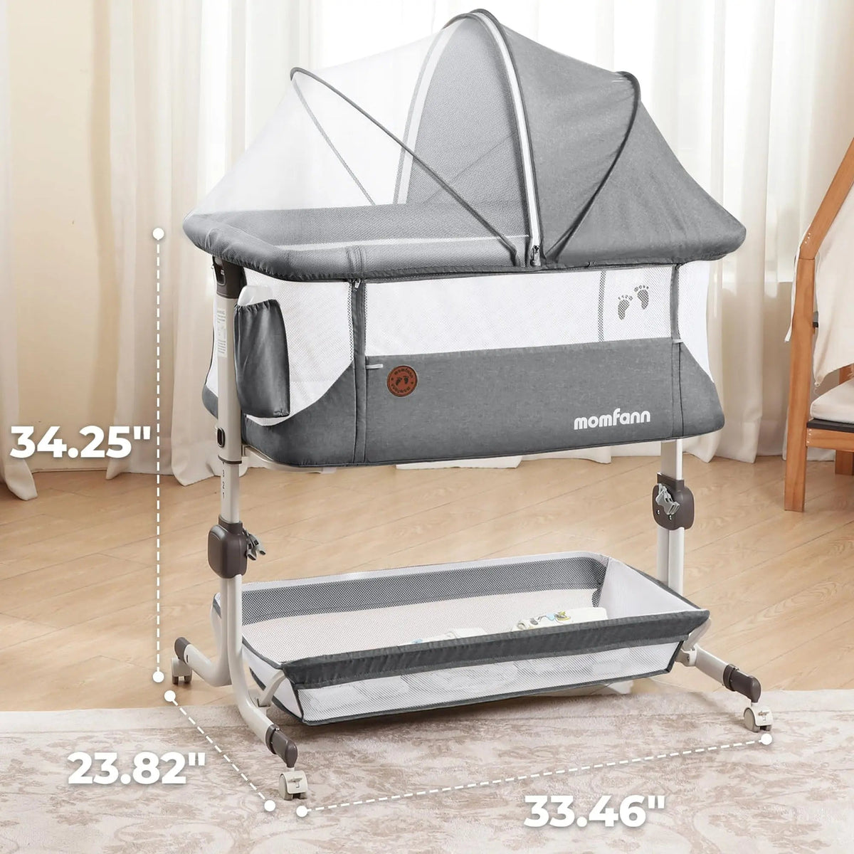 Momfann 4-in-1 Bedside Bassinet for Newborns