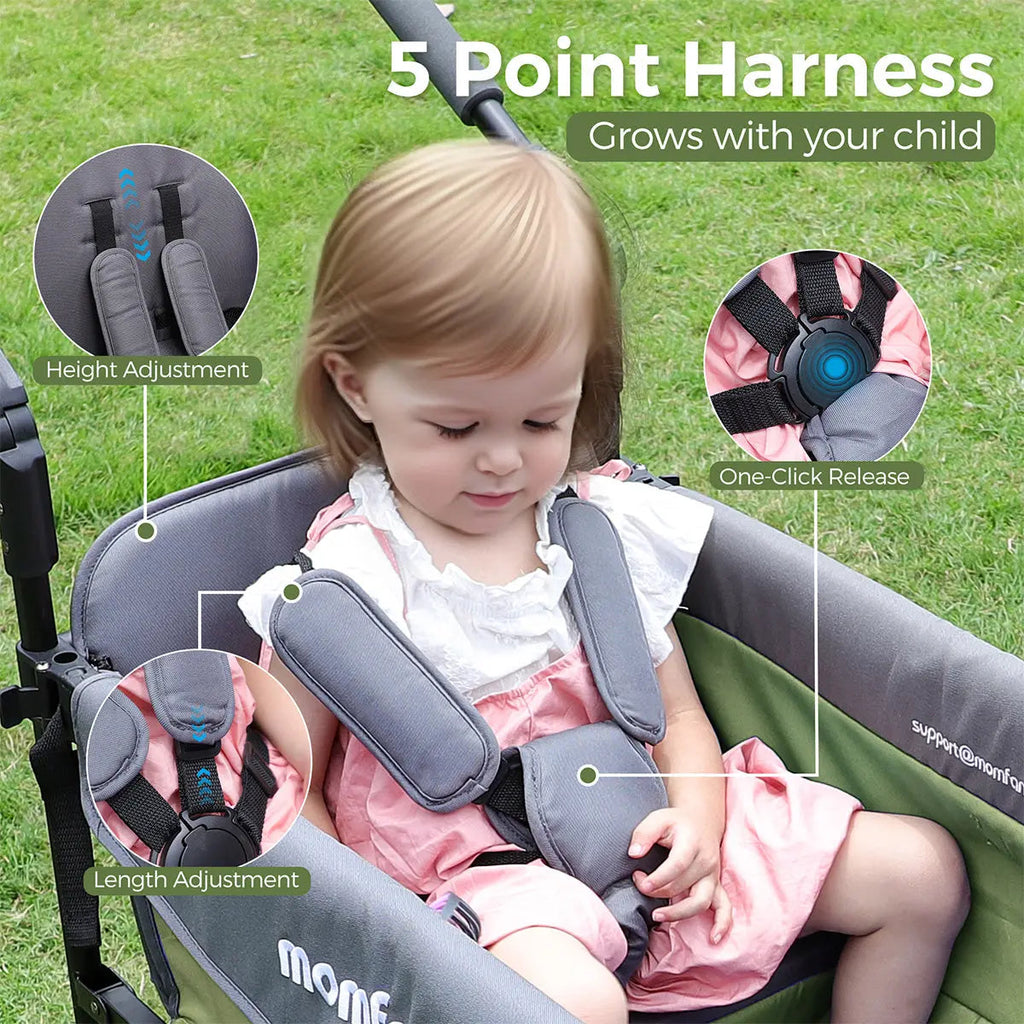 Momfann 4-in-1 Double Stroller Wagon for Kids