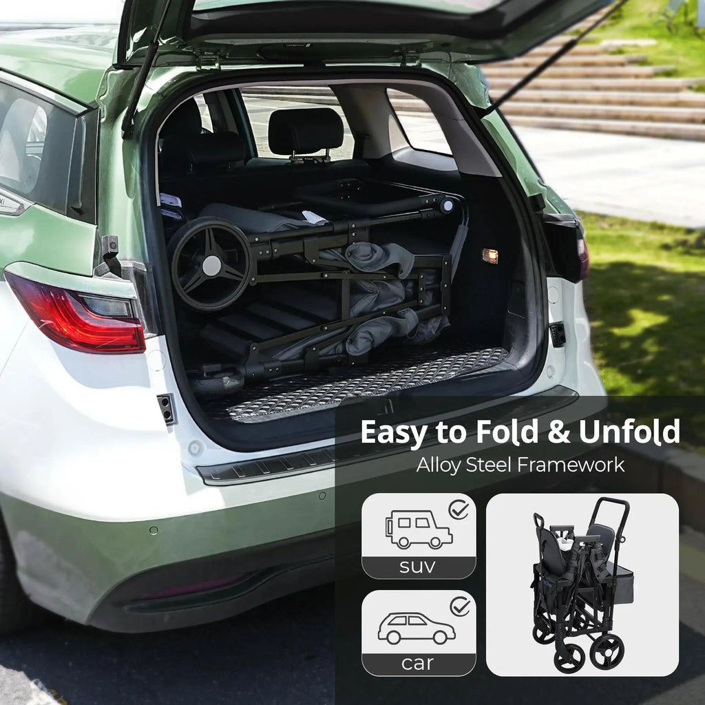 Momfann 4-in-1 Double Stroller Wagon for Kids