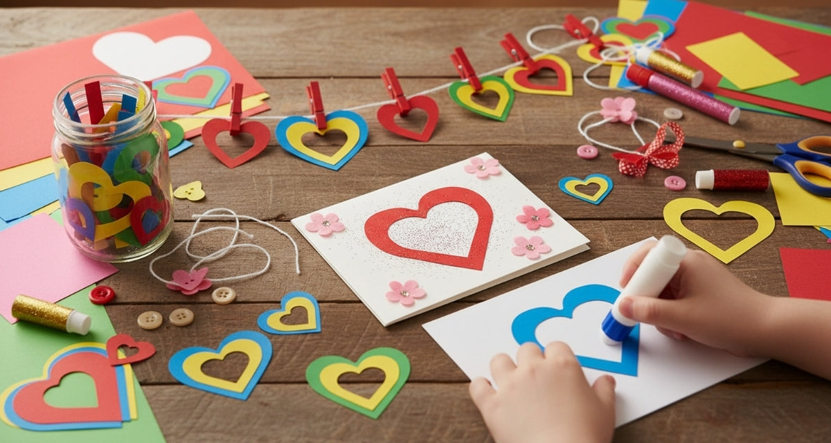 SHAPES ETC. Medium Open Heart Assorted Color Creative Cut-Outs- 4" x 3.75"