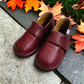 Children's Burgundy Hook-and-Loop Dress Shoes – Removable Soles