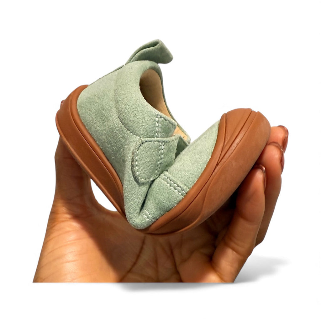 Moss Green Kids' Hook-and-Loop Sneakers