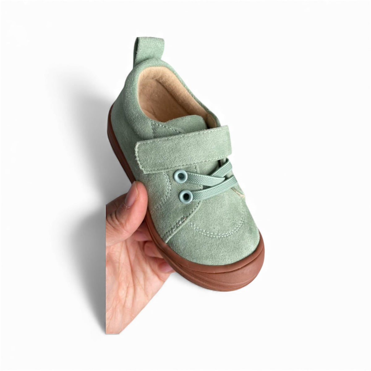 Moss Green Kids' Hook-and-Loop Sneakers
