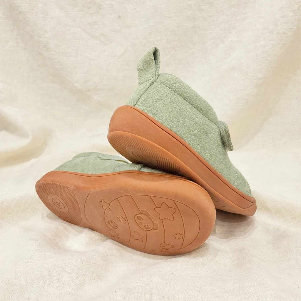 Moss Green Kids' Hook-and-Loop Sneakers