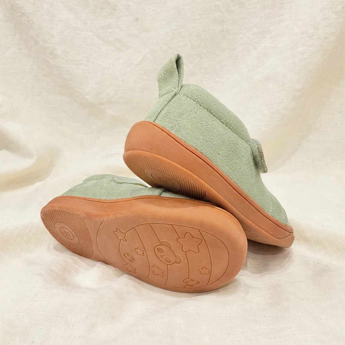 Moss Green Kids' Hook-and-Loop Sneakers