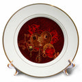 3dRose Heike Köhnen Design Holiday Valentines day - Wonderful heart with gears - Plates (cp_254541)