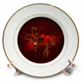 3dRose Heike Köhnen Design Holiday Valentines Day - Red Heart with Key and Gears - Plates (cp_254542)
