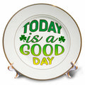 3dRose Today is a Good Day Shamrocks St Patricks Day, 3dramm - Plates (cp_355790)