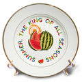 3dRose Summer. The king of all seasons. A colorful summertime gift for you - Plates (cp-363425)