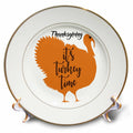 3dRose Thanksgiving Its Turkey Time Turkey Silhouette - Plates (cp-371535)