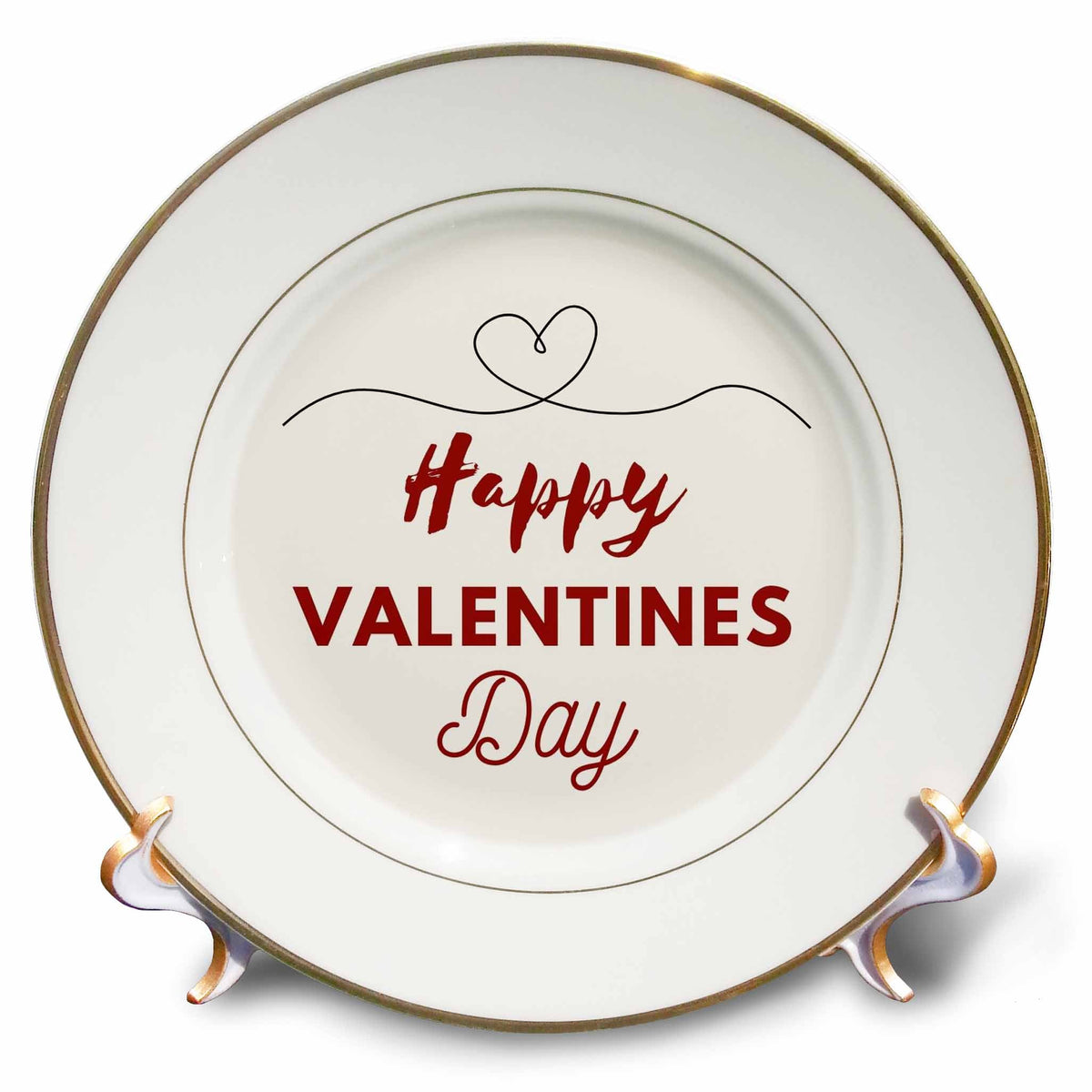 3dRose Image of Heart with Valentine Greetings - Plates (cp-375175)