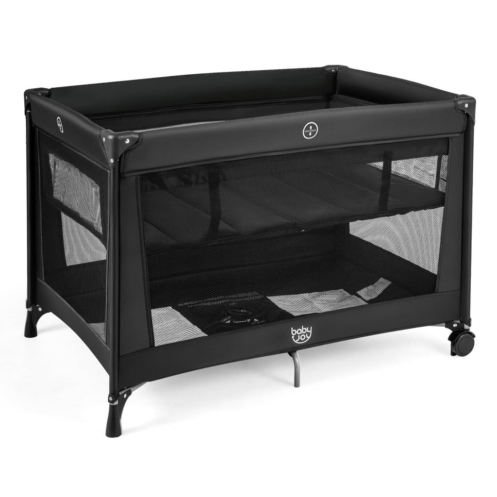 Portable Baby Playard Folding Travel Crib for Infants with Soft Mattress