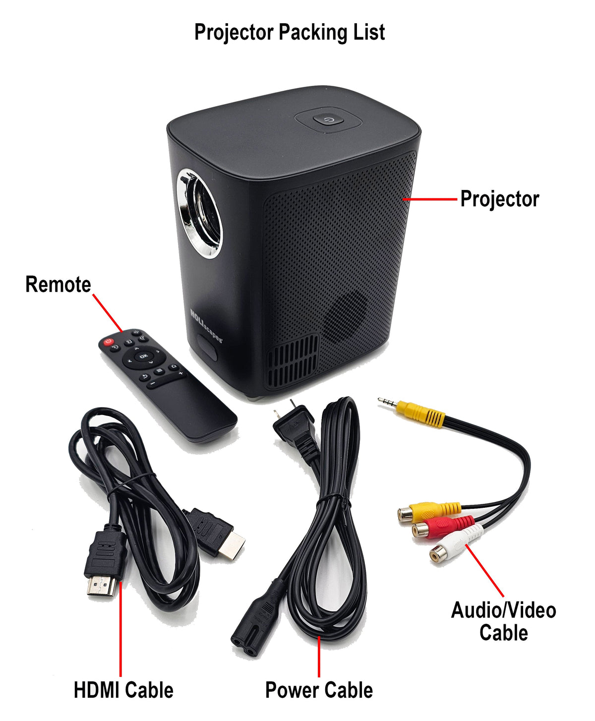 HoliScapes® USB Projector Kit - Spooky Halloween Hollusion Vol. 2 + Projector + 5.5 ft x 9 ft Projection Screen