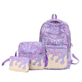 3 Piece Backpack Set with Lunch Box and Storage Bag | Ice Cream Design | Black