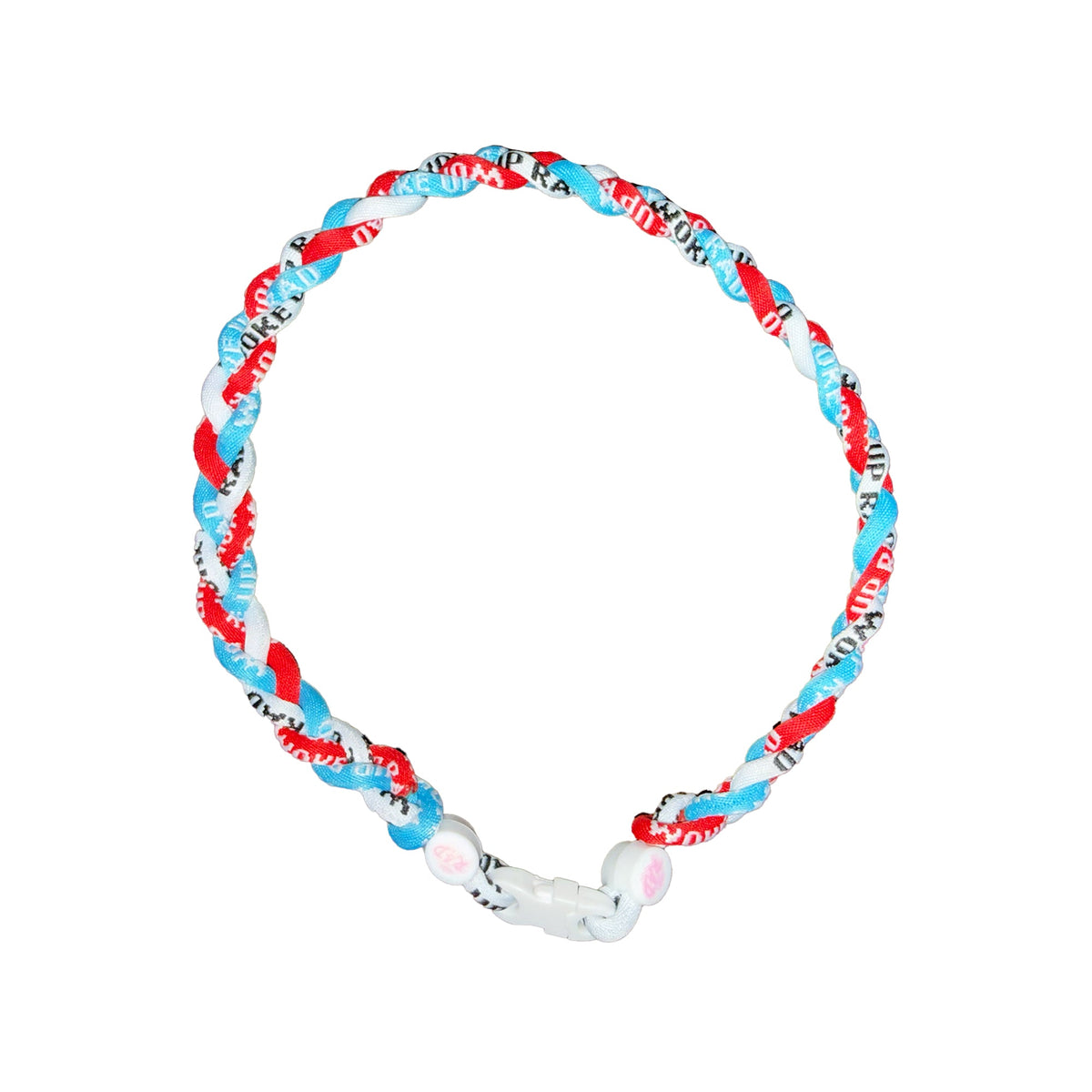 RAD - 18" Braided Rope Necklace (Red/Light Blue/White)