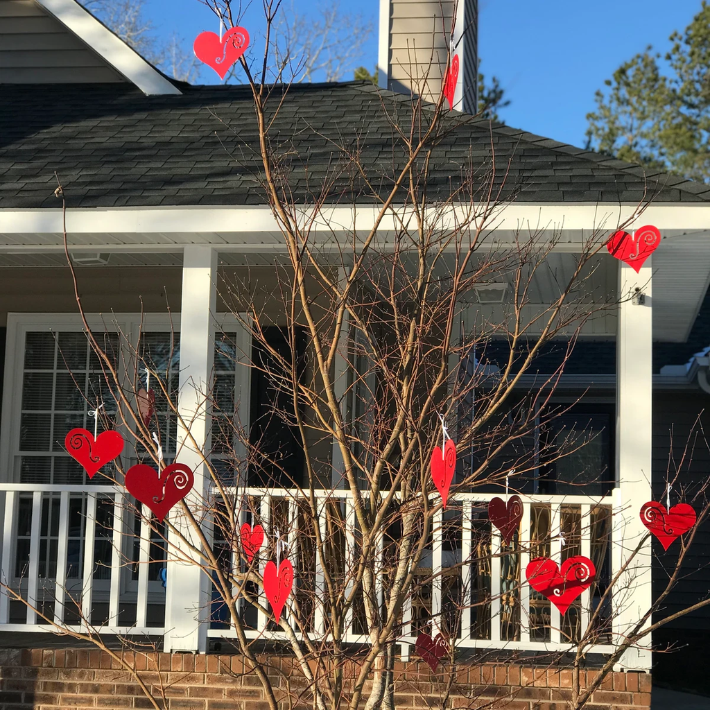 Hanging Heart Tree Ornaments (Set Of 12), Christmas Or Valentines Day Ornaments