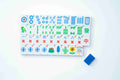 Travel Mahjong Tiles - Red White and Blue
