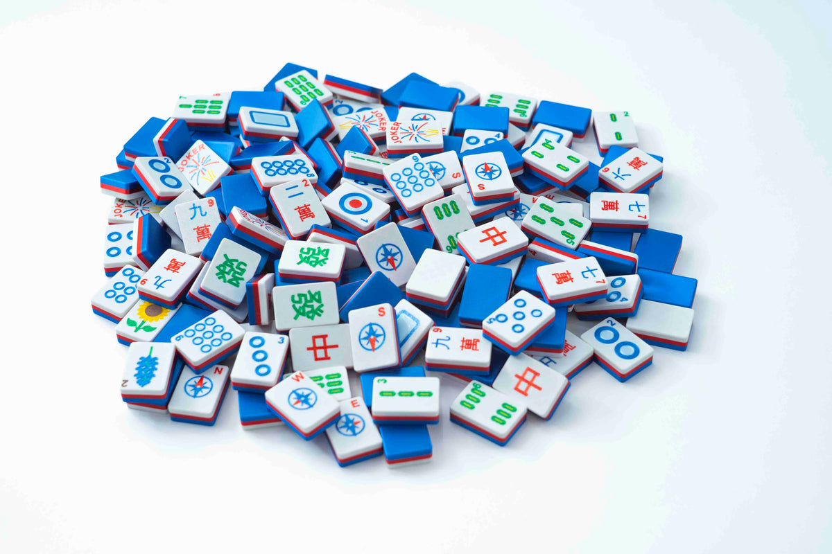 Travel Mahjong Tiles - Red White and Blue