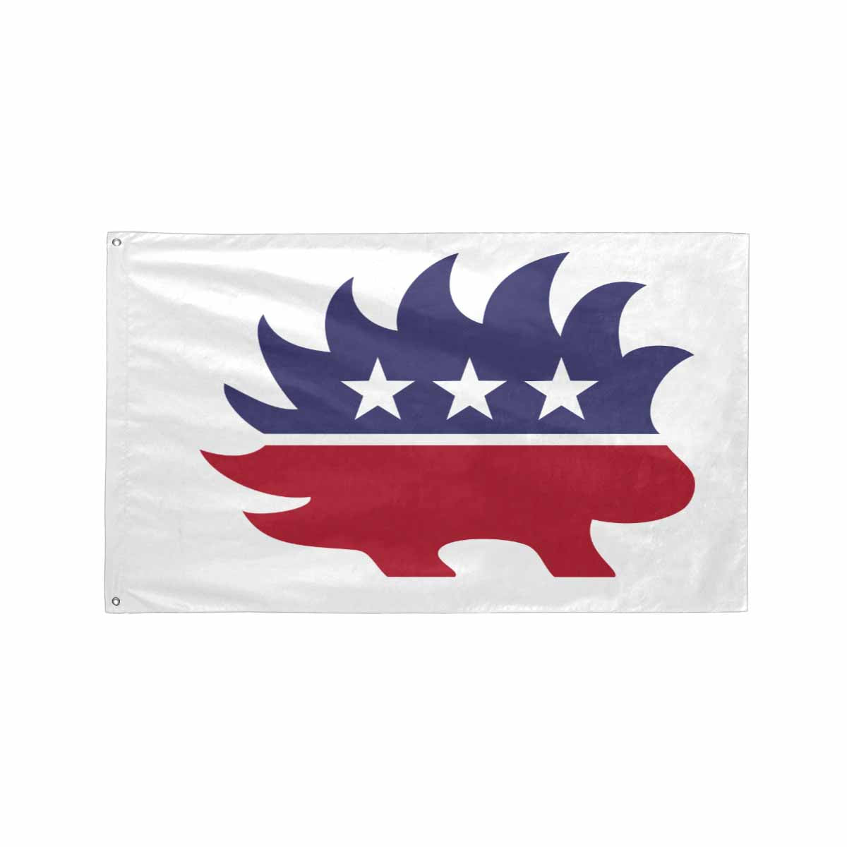 Red White and Blue Porcupine Single-Sided Flag(4 x 6)(One Side)