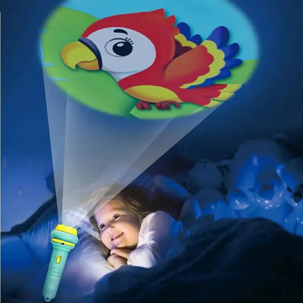 Kids Projector Flashlight Toy Bedtime Story Light 10 Cards