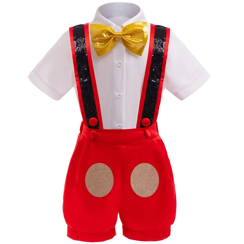 2025 Baby Clothes Cartoon  Mouse Play Cosplay  Girl Boy Backband Pants Set Stage Performance Christmas  Kid Halloween Costume
