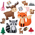 Kids Sewing Kit 14-Piece Woodland Felt Animals DIY Craft Set for Beginners Educational Sewing Toy